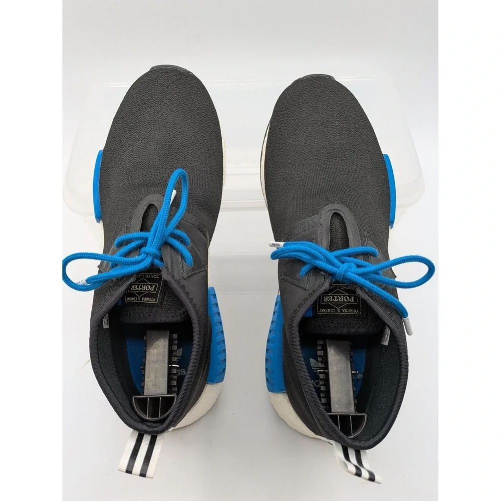 Adidas NMD Chukka Porter Shoes Mens Size 9.5 Black Blue Boost Sneakers CP9718